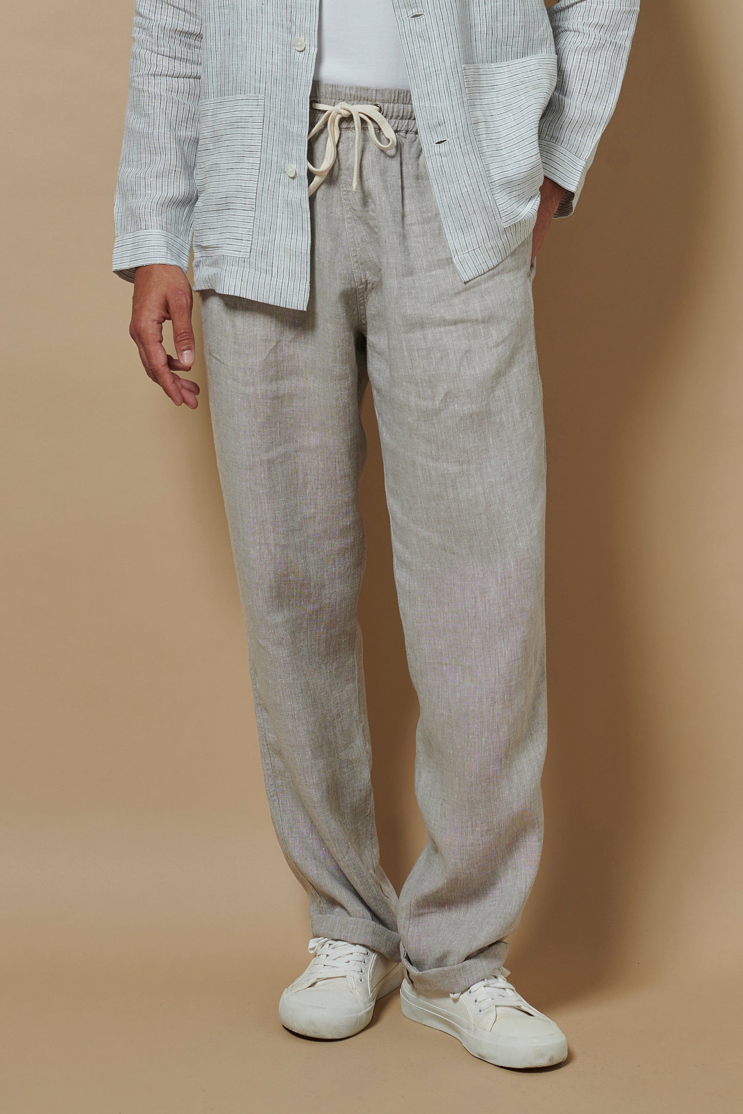 Easy Trousers Oatmeal Yarn-Dye
