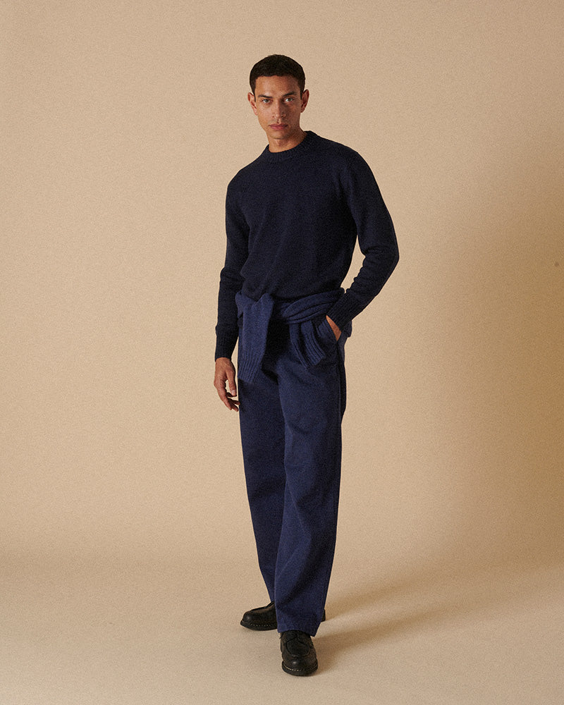 Merino Crewneck Navy Anthracite
