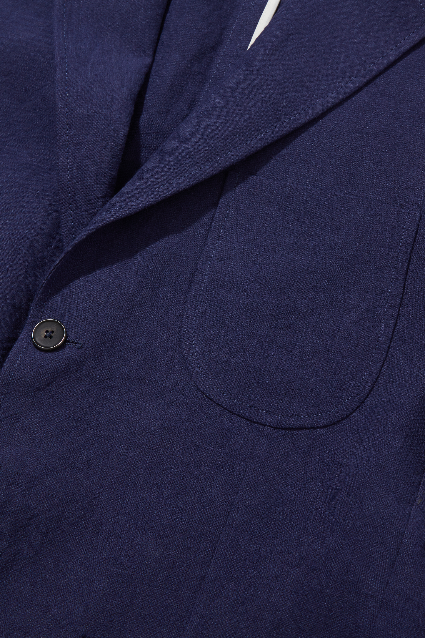 Laundered Linen Suit Jacket Indigo Navy