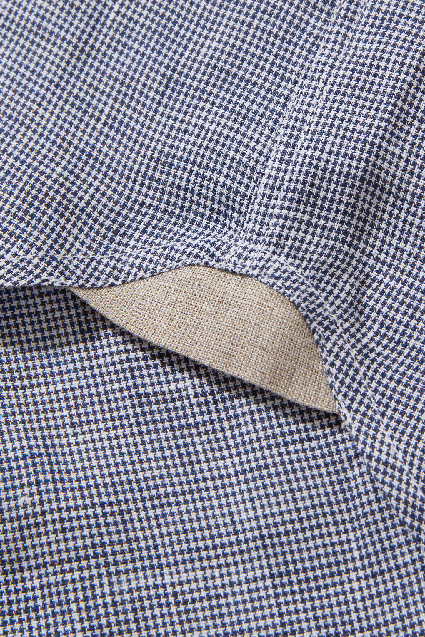 Medium Weight Linen Grandpa Navy Crosshatch