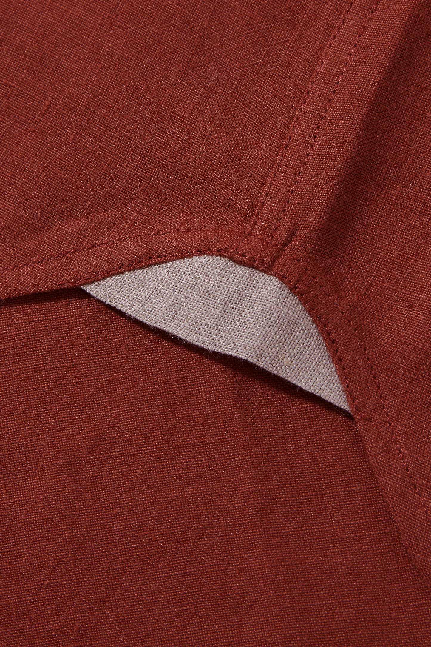 Medium Weight Linen Grandpa Terracotta