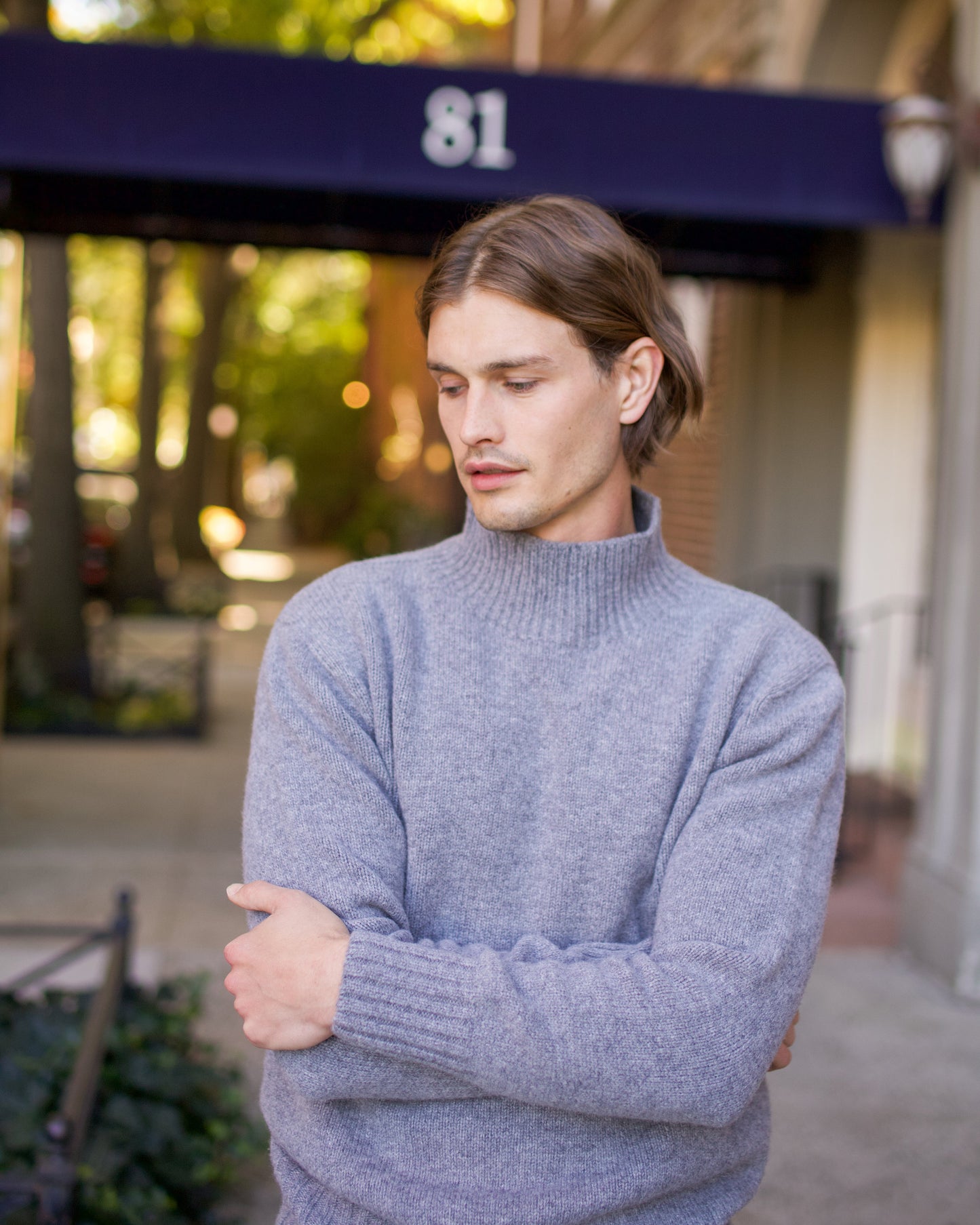 Super Geelong Mock Neck Grey Melange