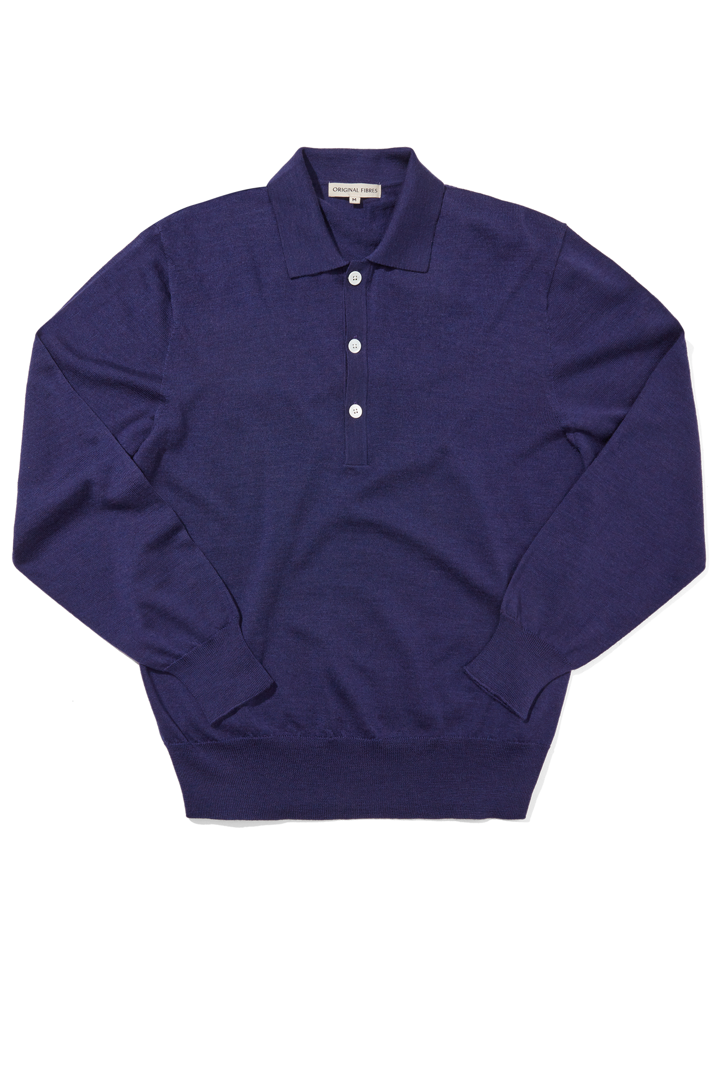 Merino Long Sleeve Polo Conduit Blue