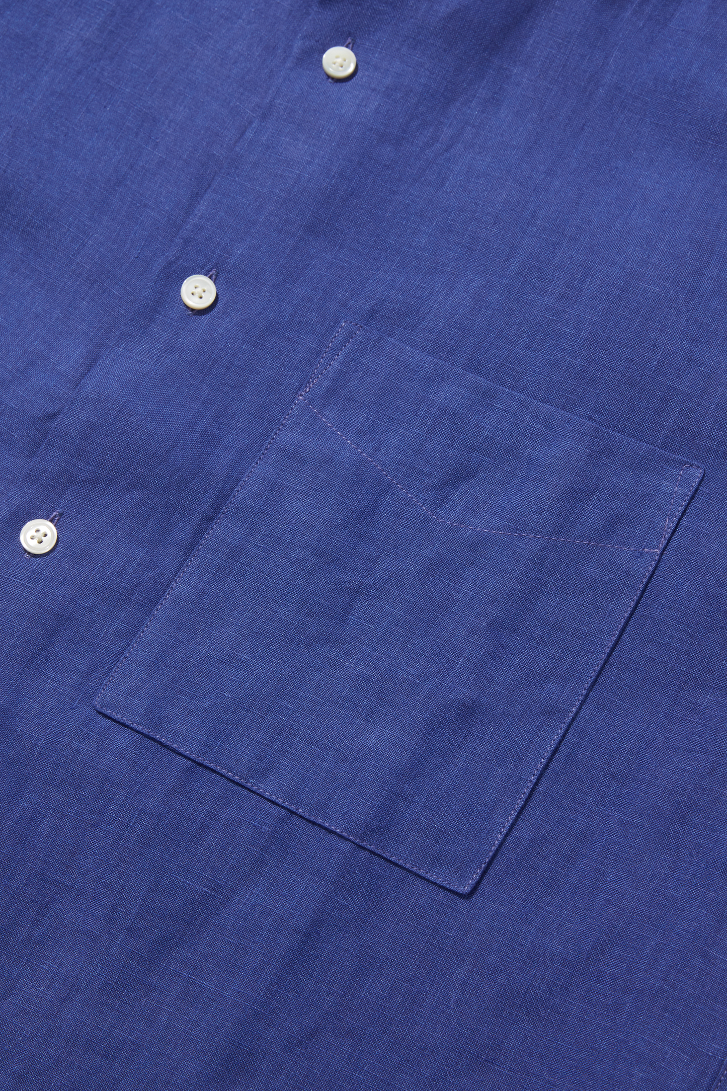 Midweight Linen Signature Shirt Klein Blue