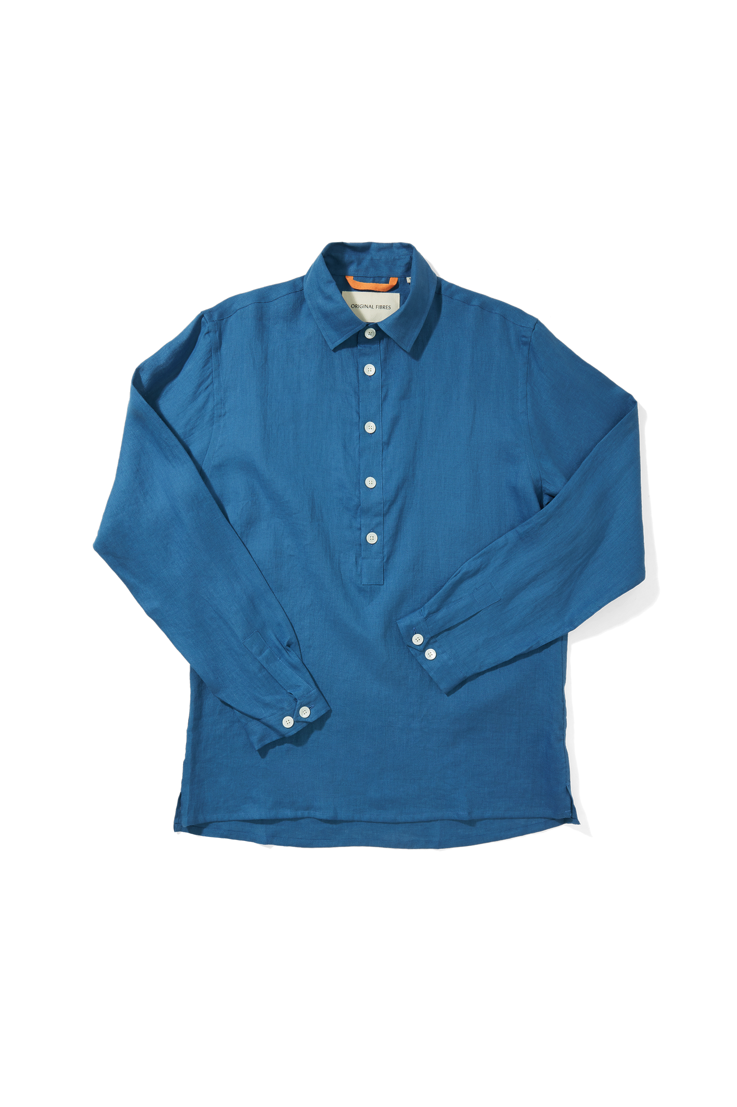 Medium Weight Linen Long Sleeve Smock Borage Blue