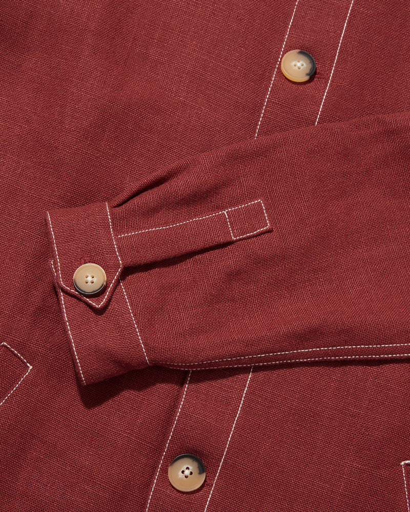 Midweight Linen Travel Jacket Crimson