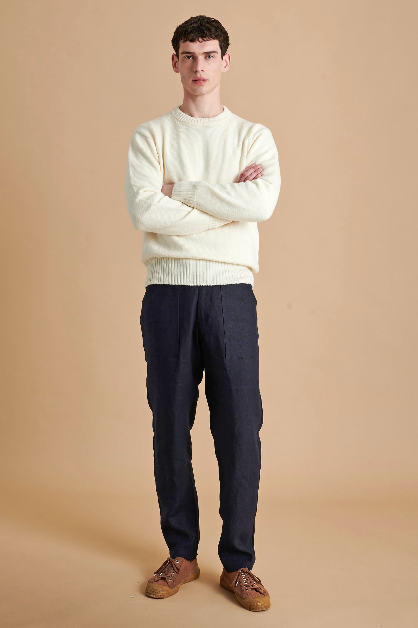 Patch Pocket Trousers Navy Blue