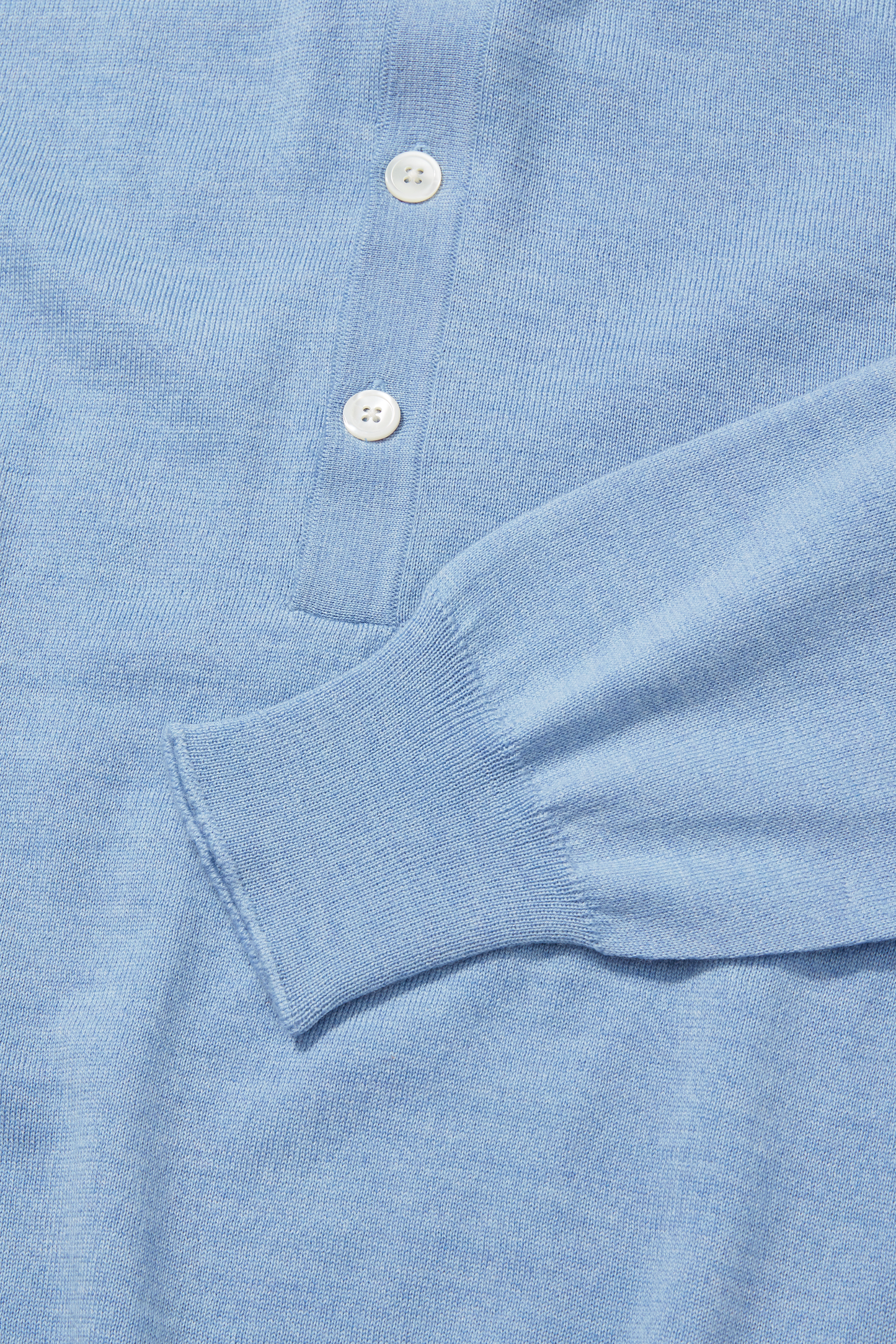 Merino Long Sleeved Polo Powder Blue