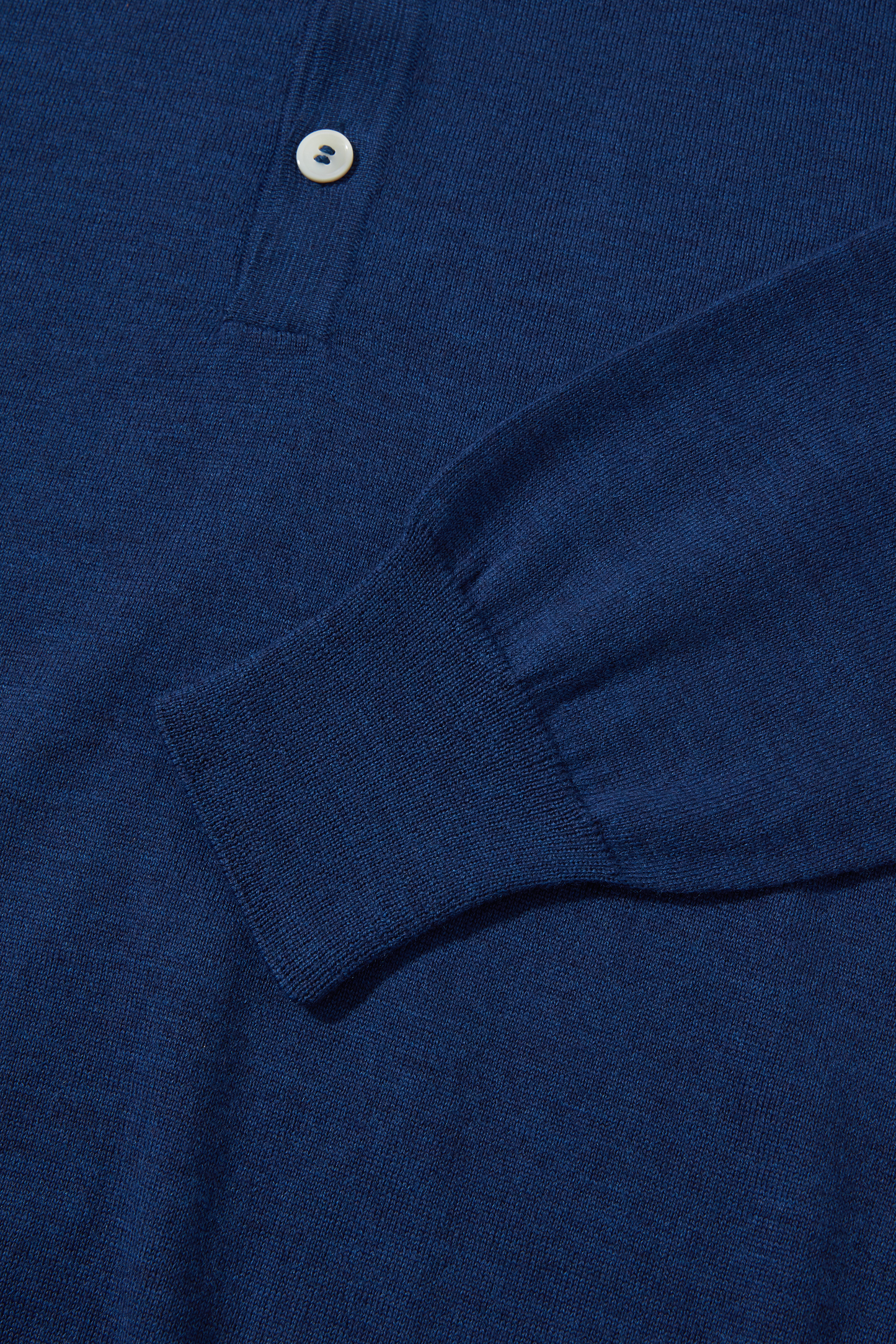 Merino Long Sleeve Polo Egyptian Blue