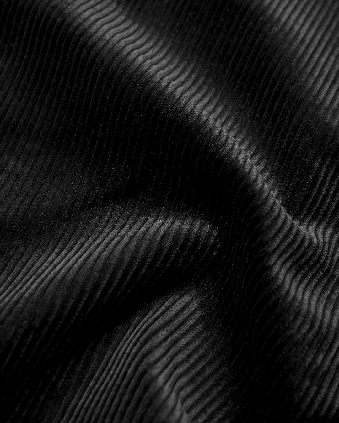 Corduroy Straight Leg Trousers Jet Black