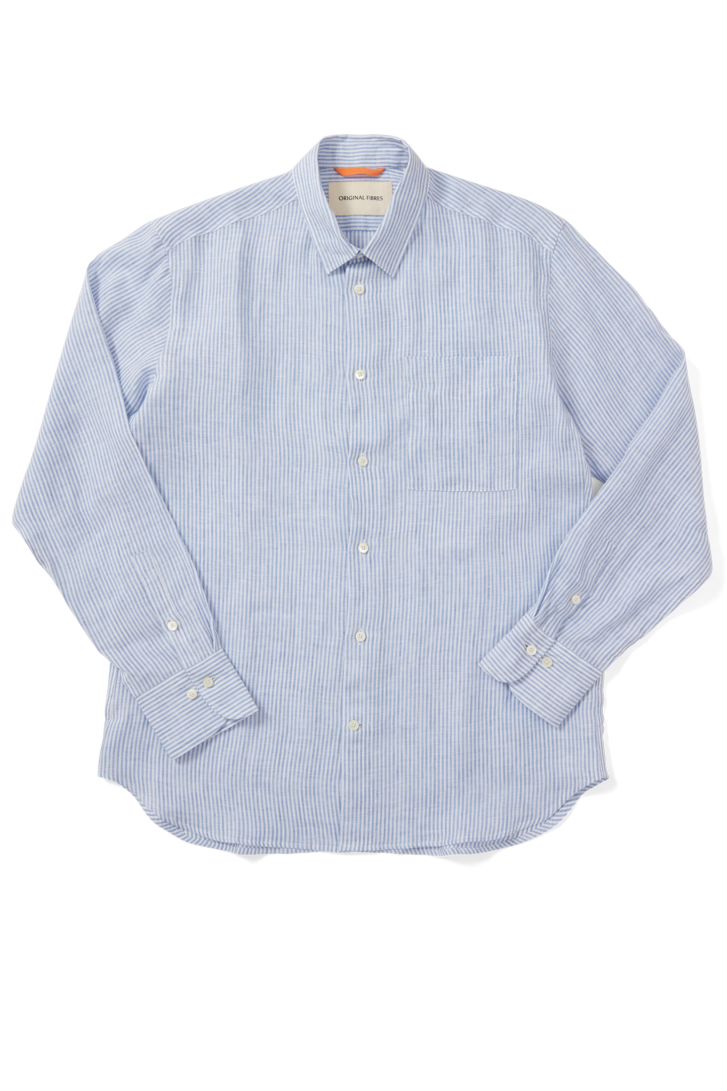 Midweight Linen Signature Shirt Blue Stripe