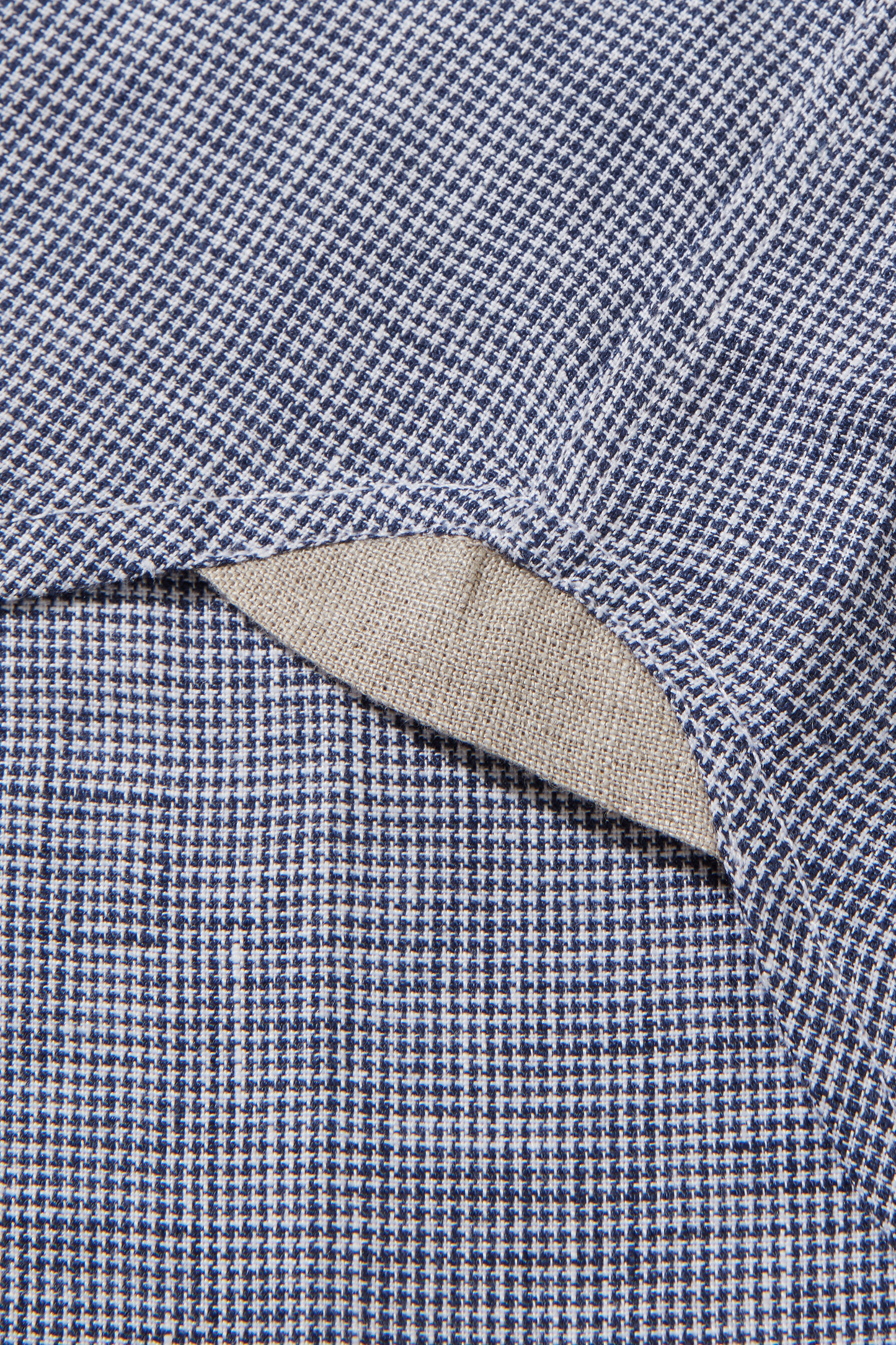 Medium Weight Linen Signature Navy Crosshatch