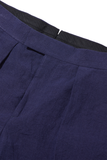 Laundered Linen Suit Trouser Indigo Navy