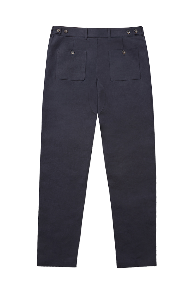 Patch Pocket Trousers Navy Blue