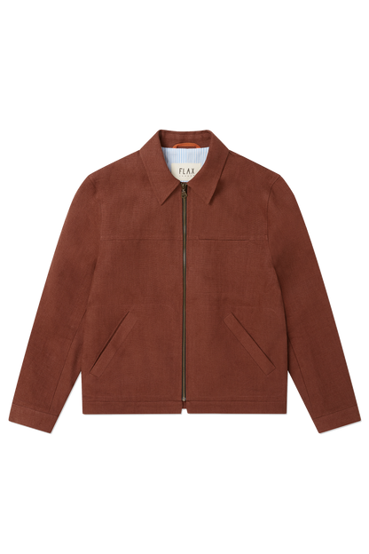 Linen Harrington Jacket Cinnamon