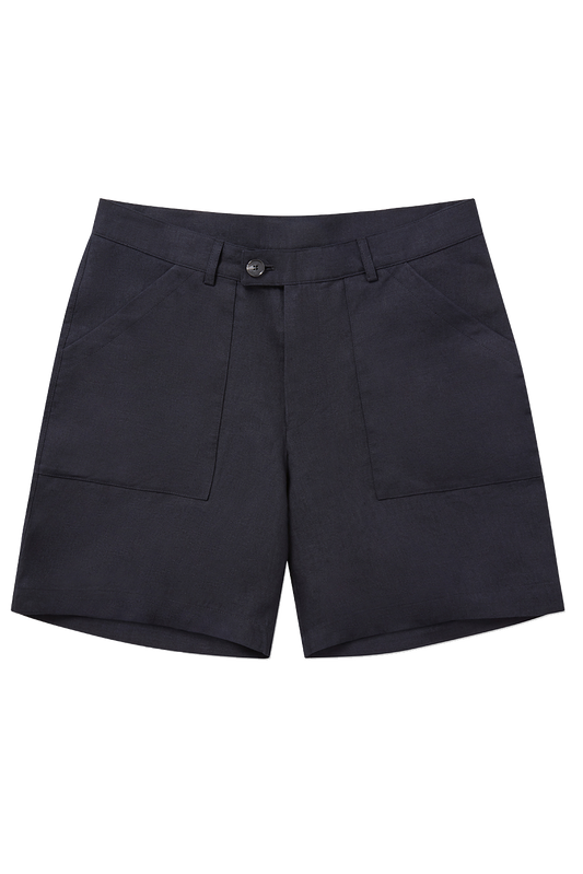 Patch Pocket Shorts 7 Inch Navy Blue