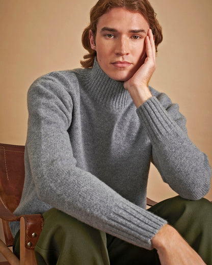 Super Geelong Mock Neck Grey Melange