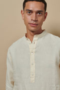 Linen Collarless Smock Cream