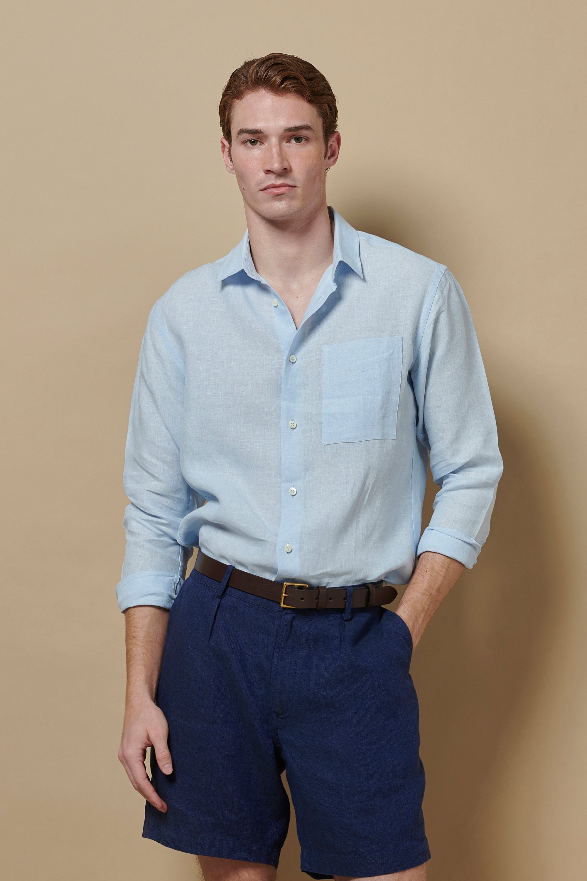 Linen Signature Shirt Sky