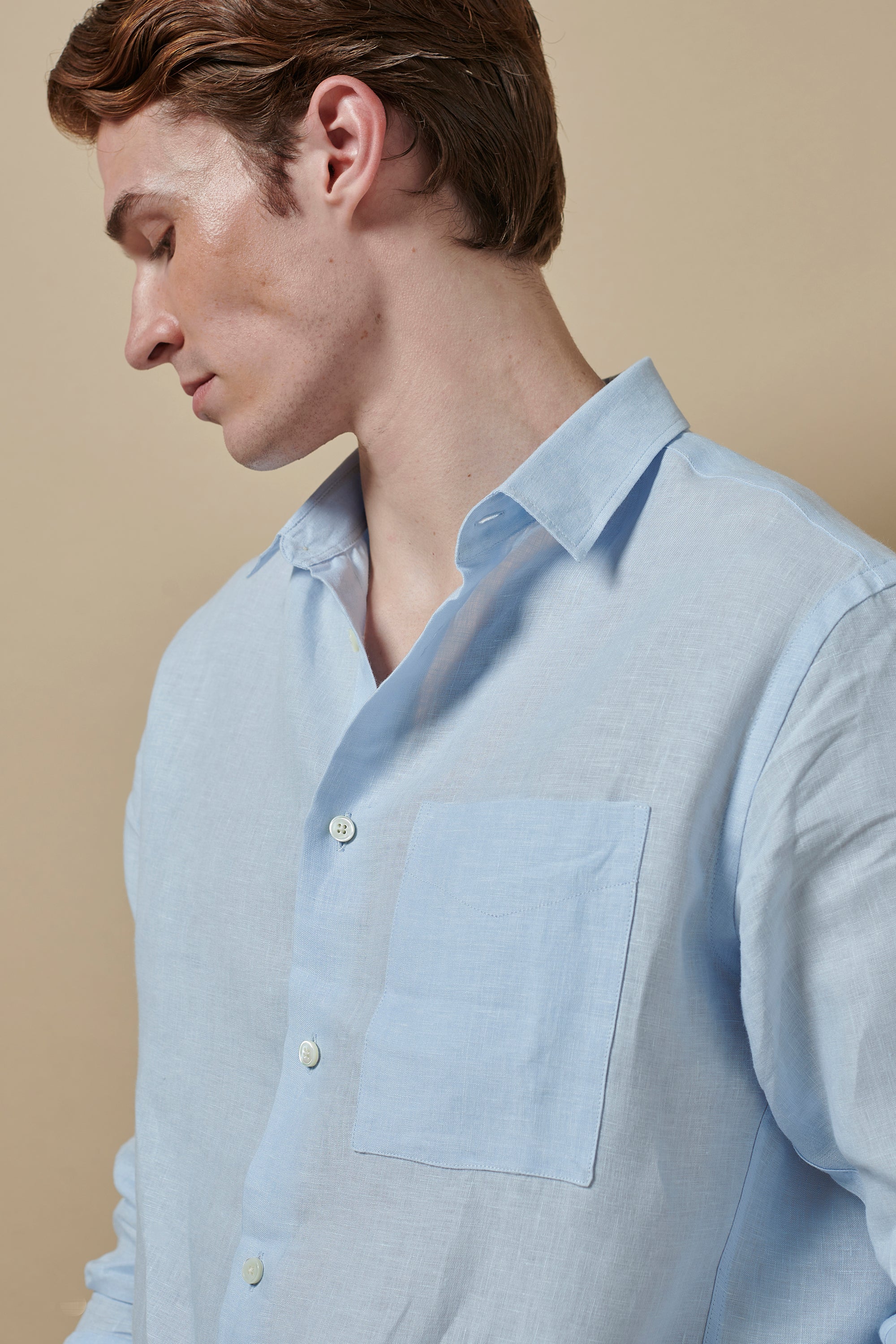 Linen Signature Shirt Sky