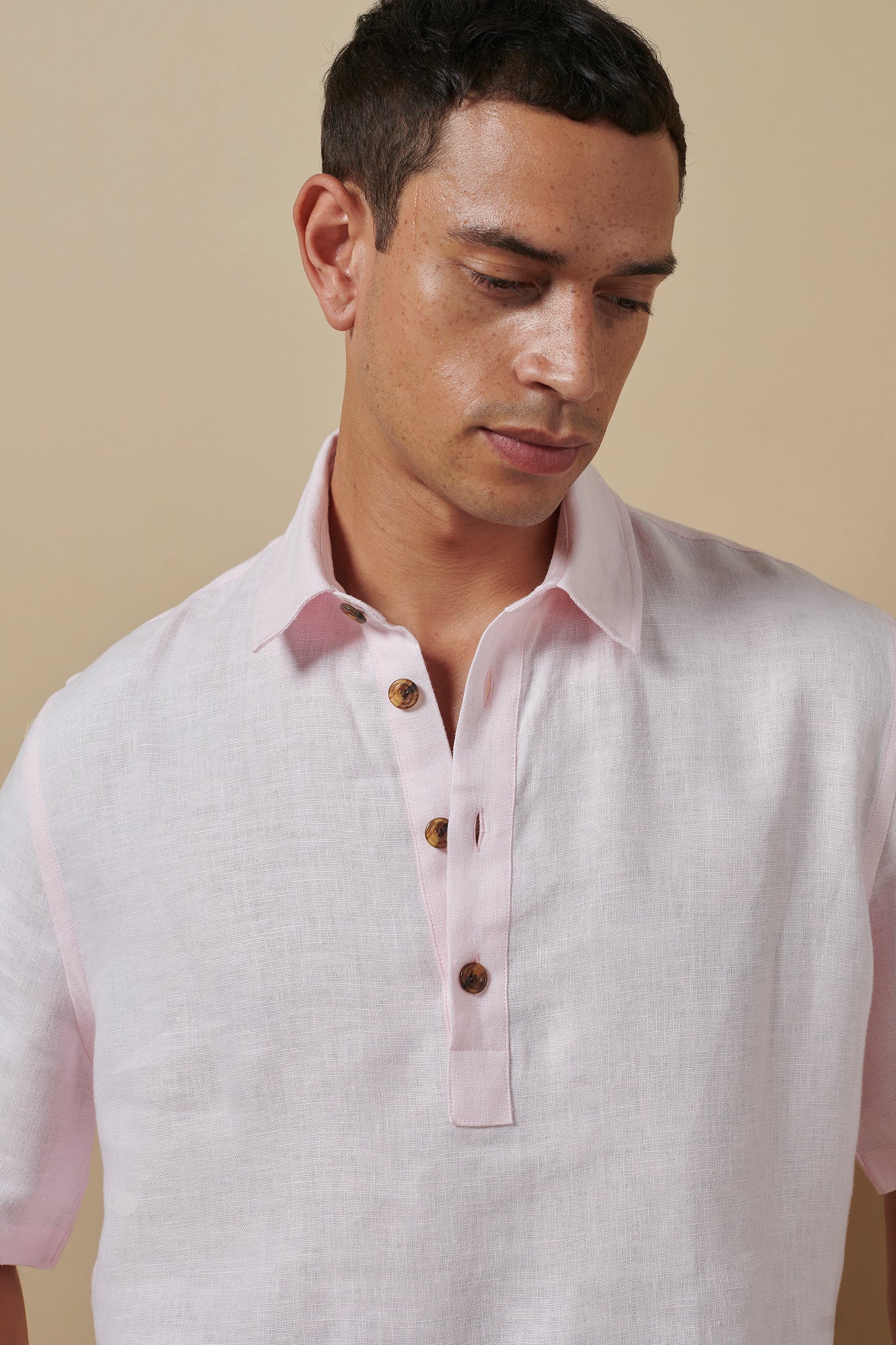 Linen Short Sleeve Smock Rose