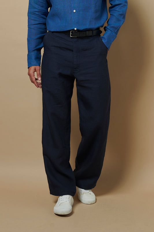 Wide Leg Trouser Navy