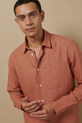Linen Holiday Signature Shirt Clay