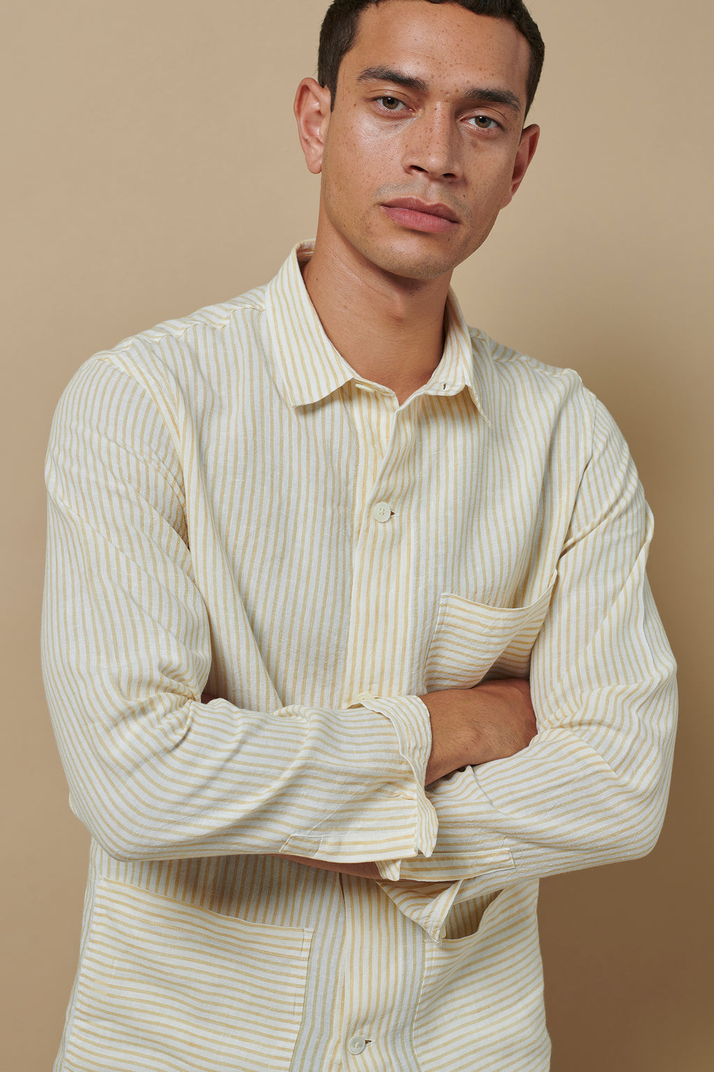 Linen Beach Jacket Umbrella Stripe