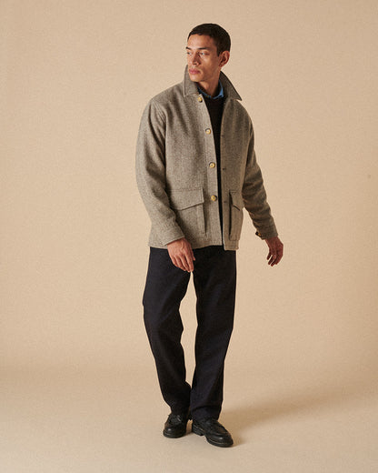 Wool Field Jacket Burnt Herringbone