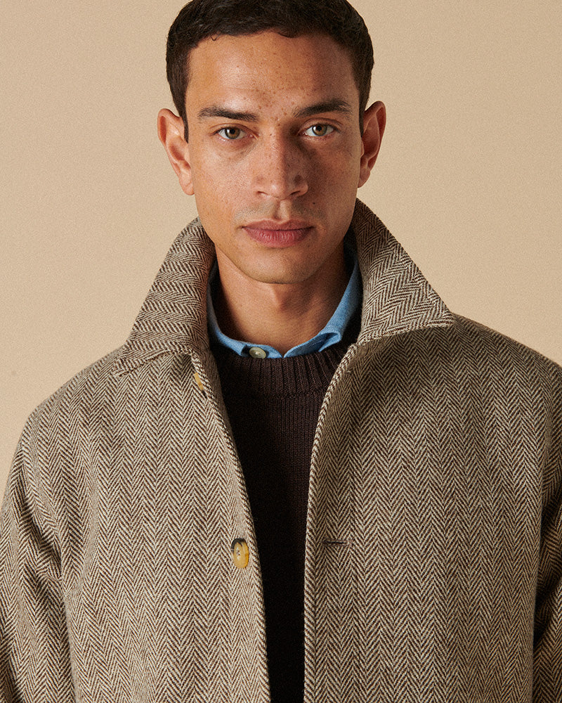 Wool Field Jacket Burnt Herringbone