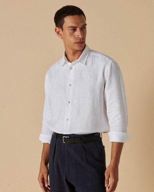 Heavy Linen Signature White