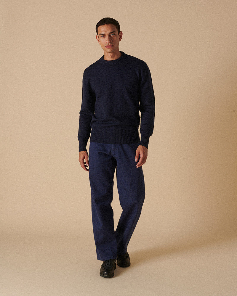 Merino Crewneck Navy Anthracite