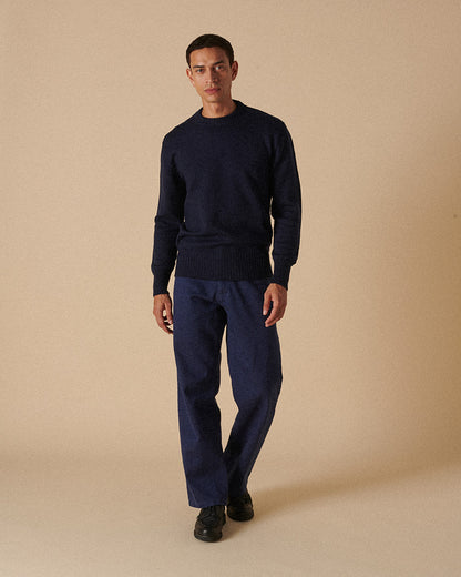 Merino Crewneck Navy Anthracite
