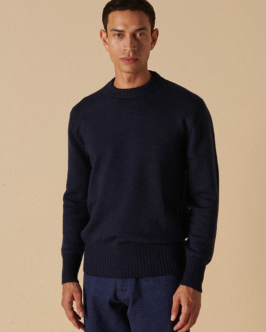 Merino Crewneck Navy Anthracite