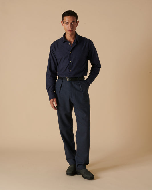 Wool Straight Leg Trousers Airforce