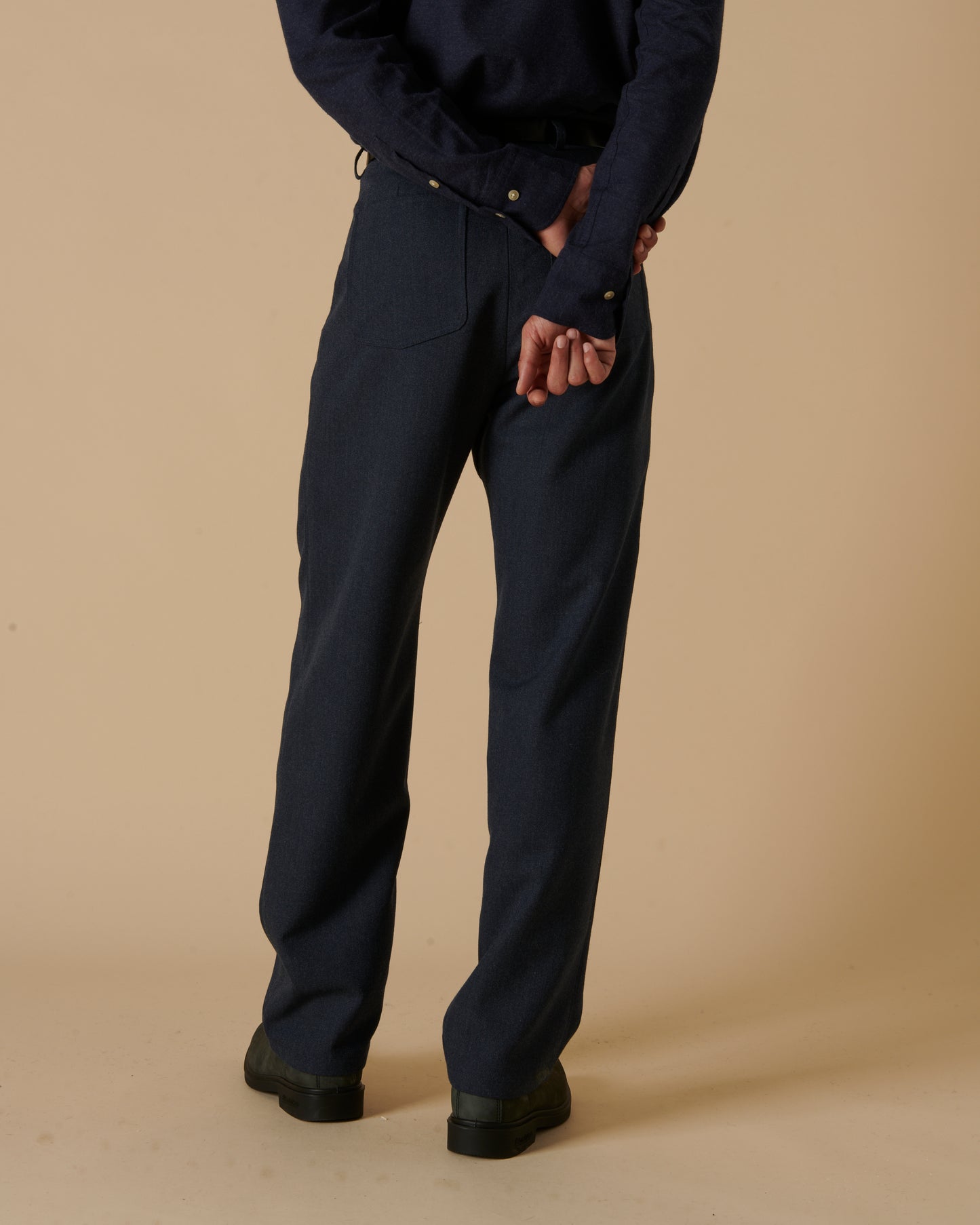 Wool Straight Leg Trousers Airforce