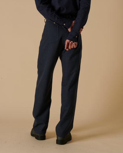 Wool Straight Leg Trousers Airforce