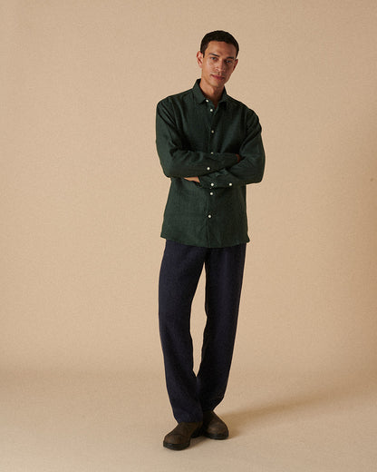 Heavy Linen Signature Forest Green
