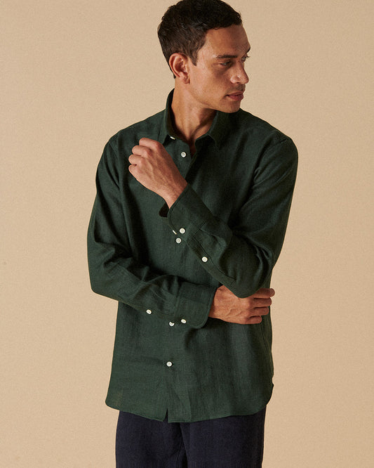Heavy Linen Signature Forest Green