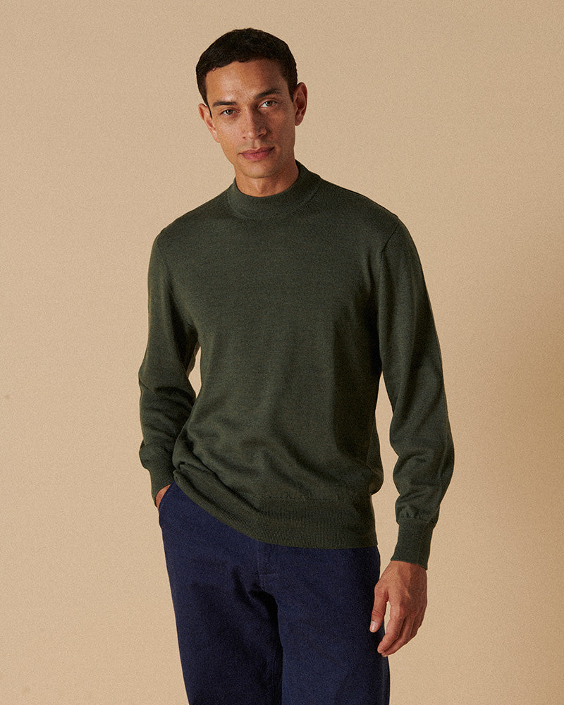 Merino High Neck Crew Fir