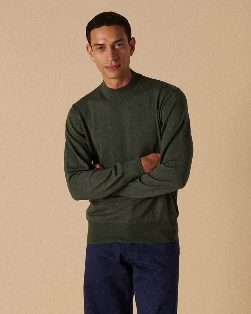 Merino High Neck Crew Fir