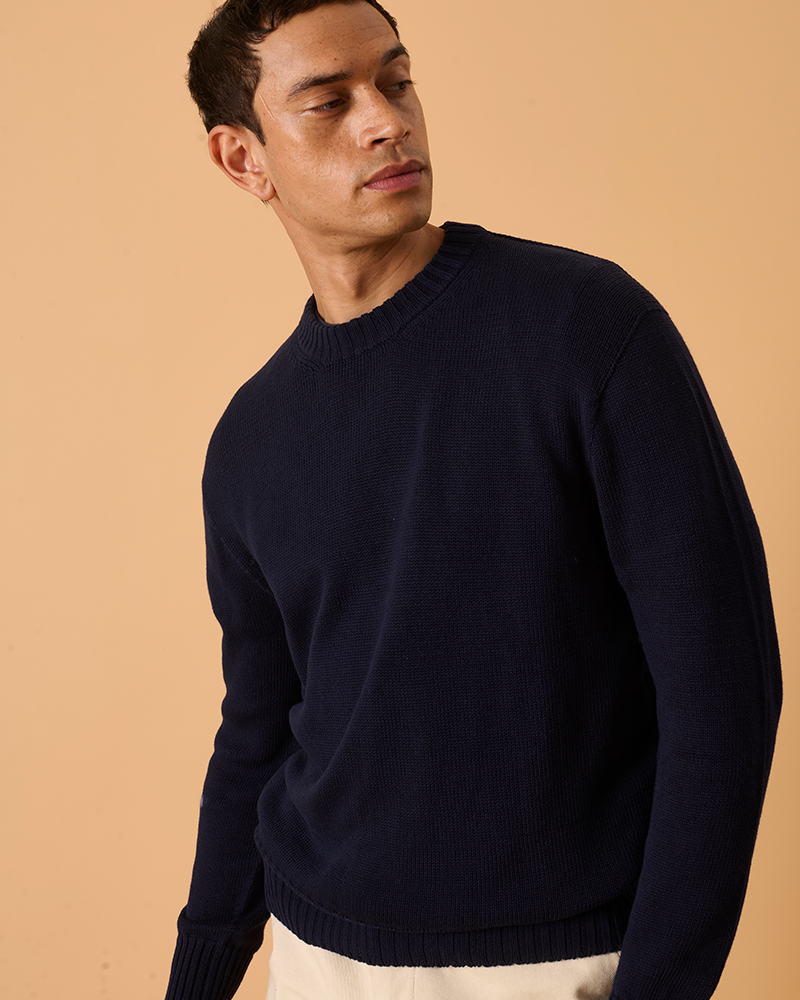 Cotton Crewneck Navy