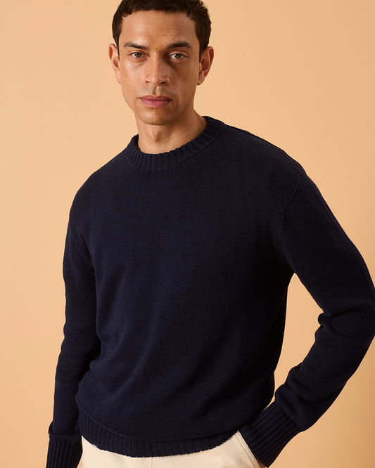 Cotton Crewneck Navy
