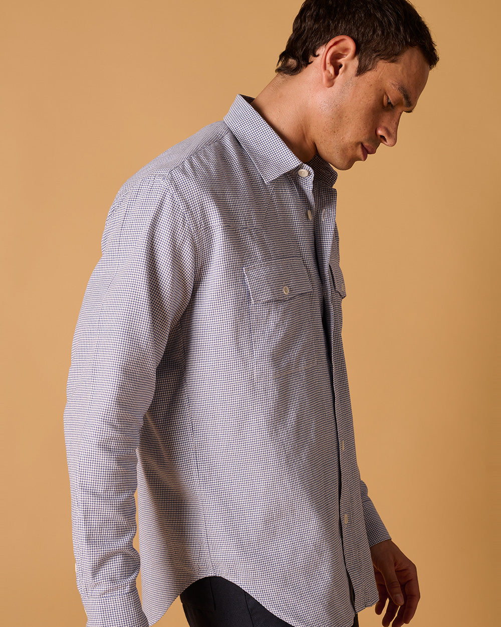 Western Shirt Classic Blue Pin Check