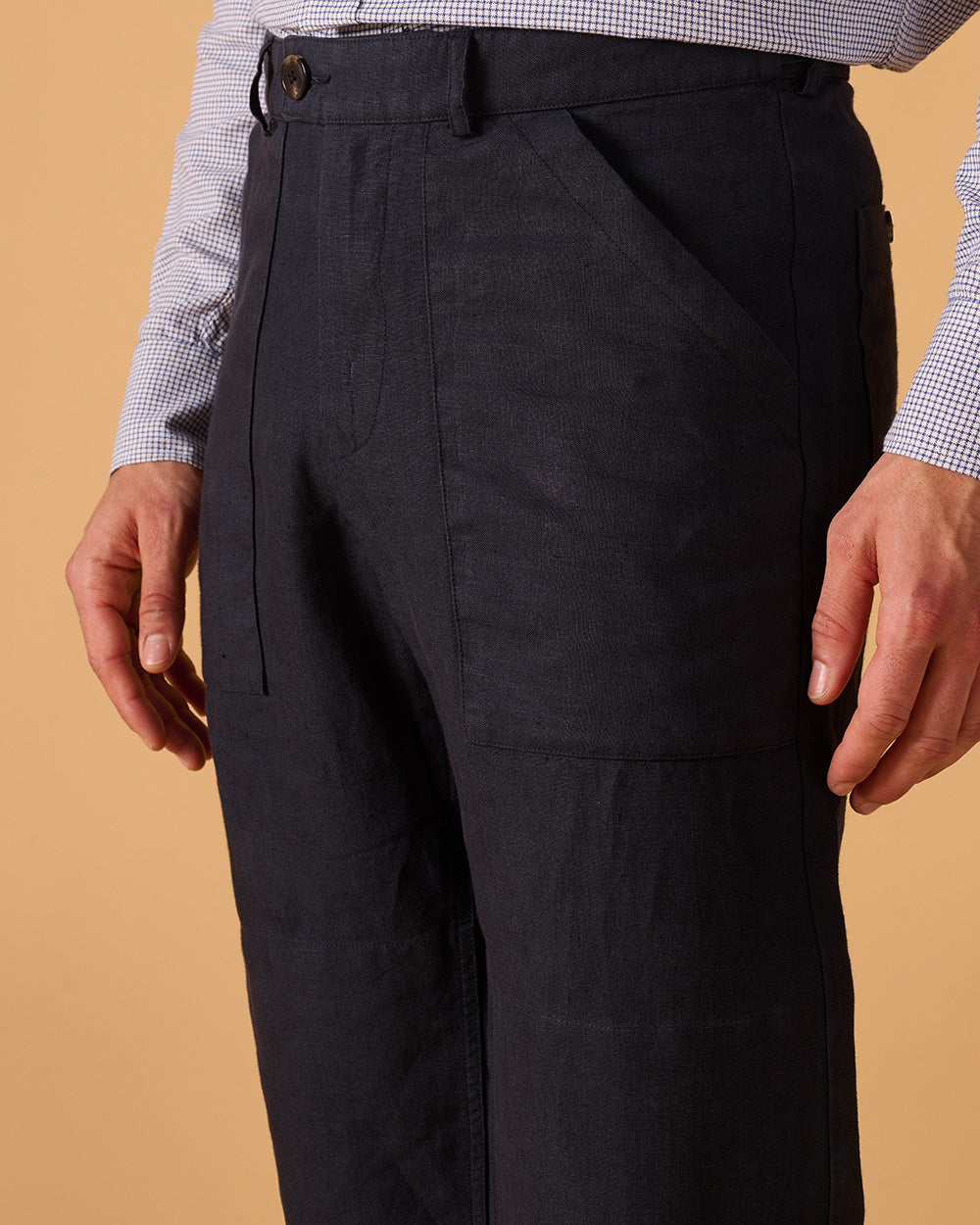 Patch Pocket Trousers Navy Blue