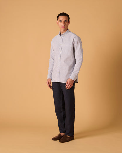 Organic Cotton Button Down Shirt Seersucker