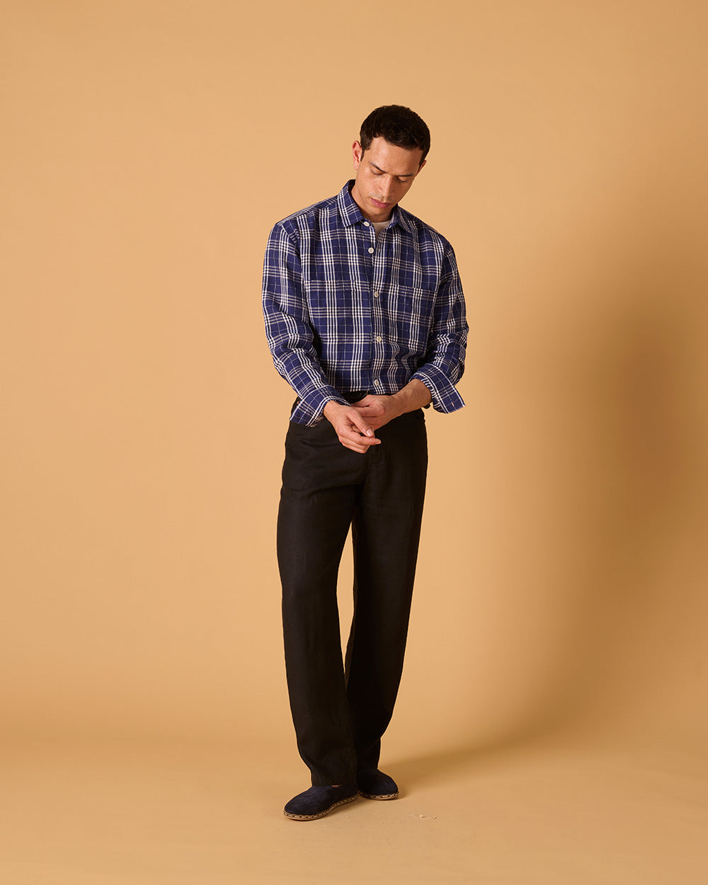 Linen Utility Overshirt Bevington Check