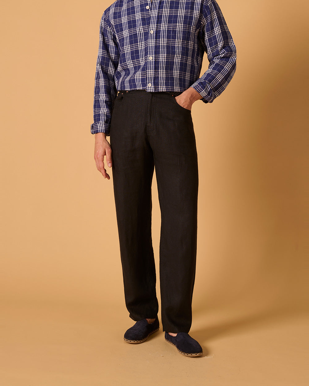 Midweight Linen Jean Black