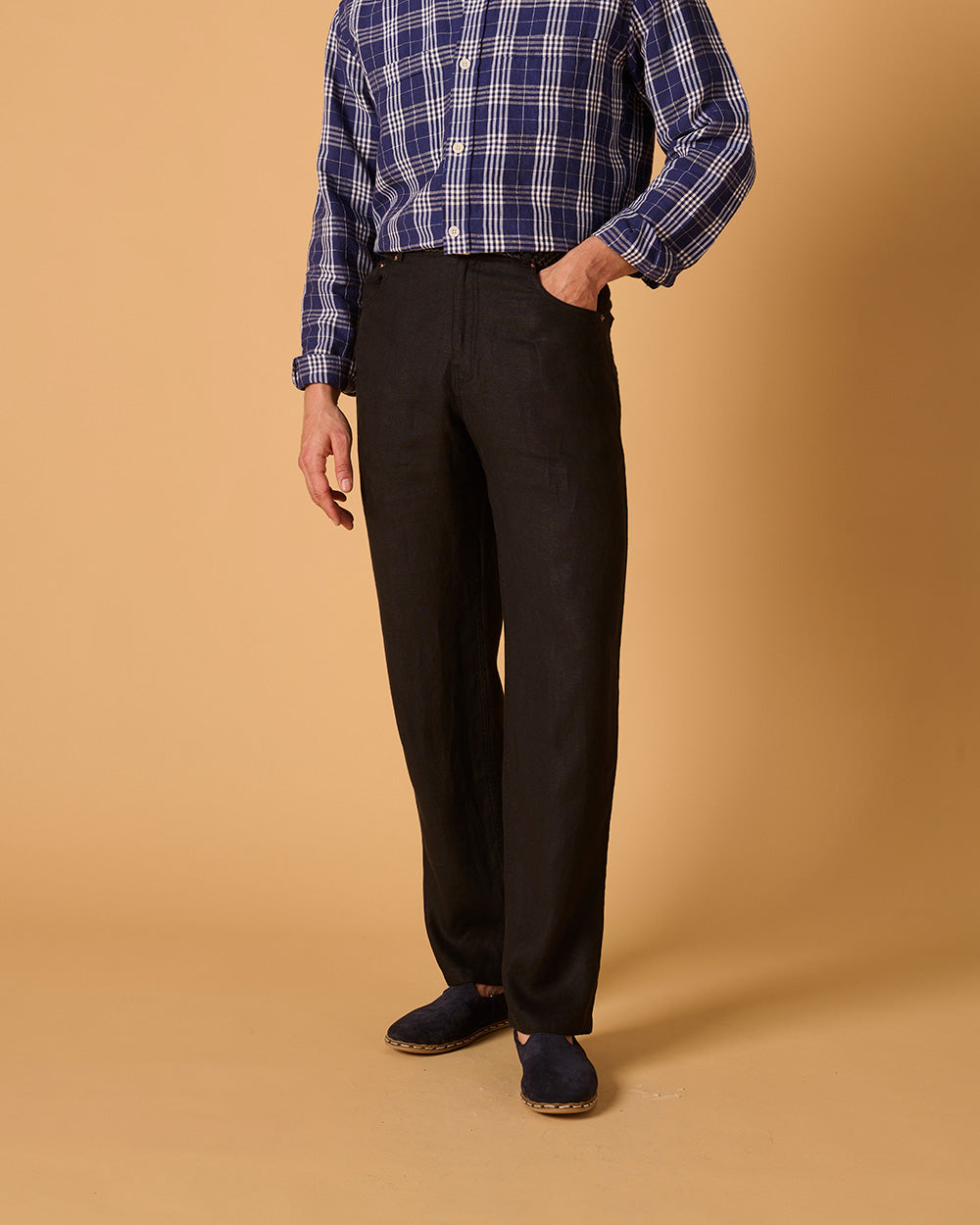 Midweight Linen Jean Black