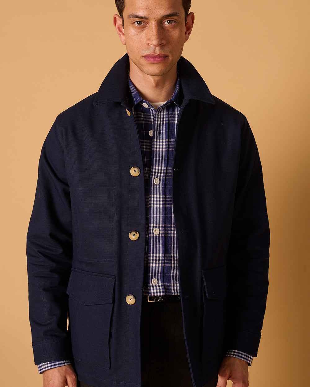 Cotton Canvas Field Jacket Navy